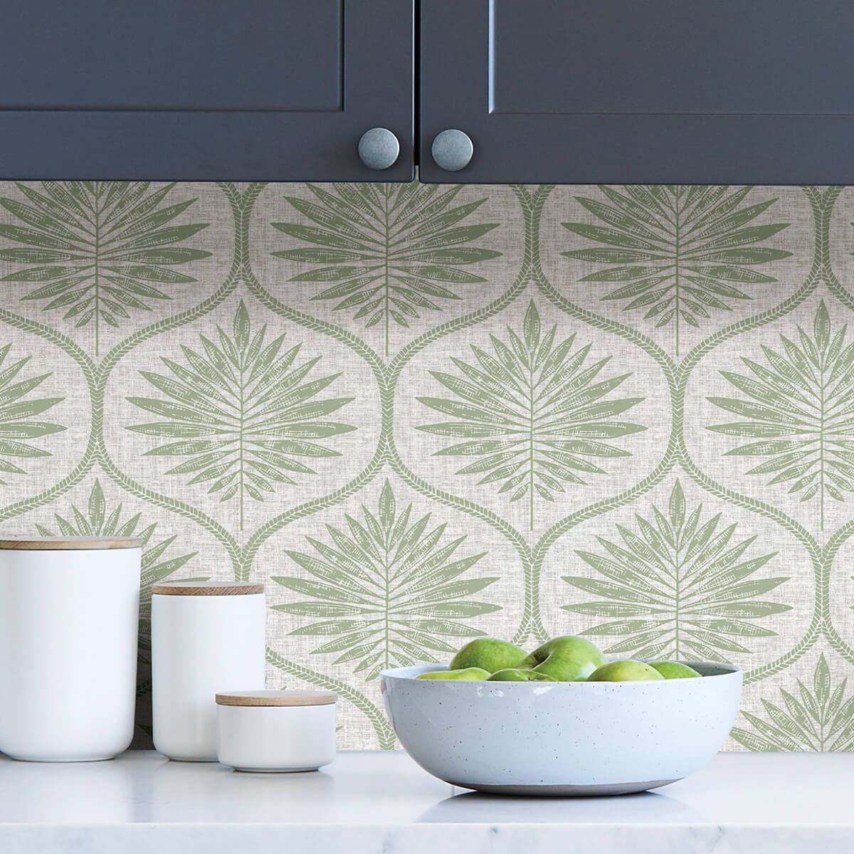 green-primitive-leaves-peel-and-stick-wallpaper-york-wallcoverings-nus3621 - York Wallcoverings Wallpaper