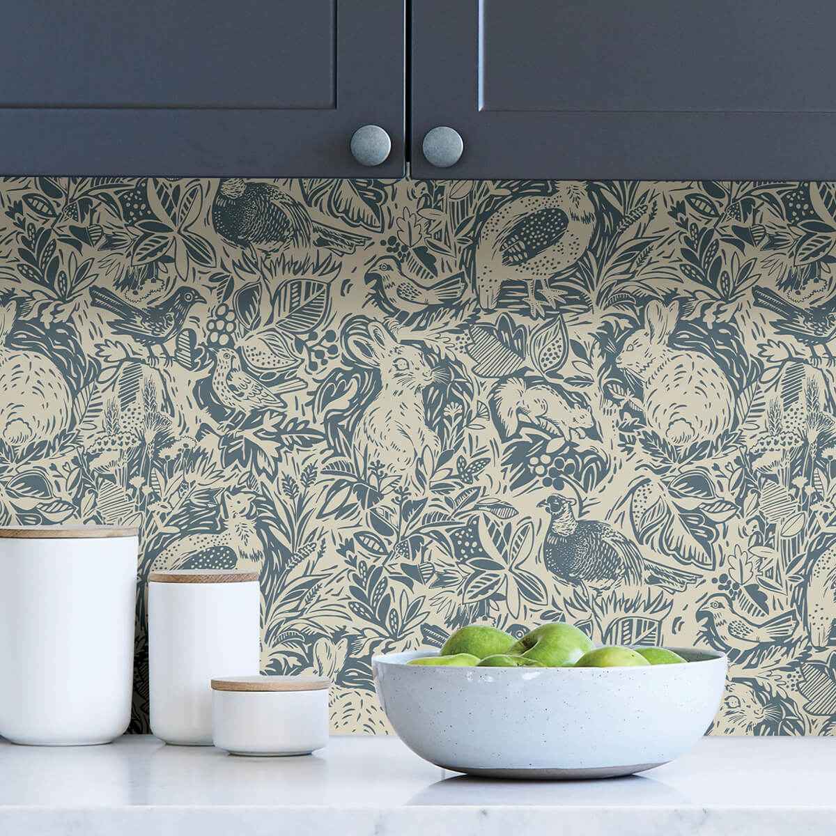 Blue Terrene Peel and Stick Wallpaper - York Wallcoverings - NUS3622 - York Wallcoverings Wallpaper