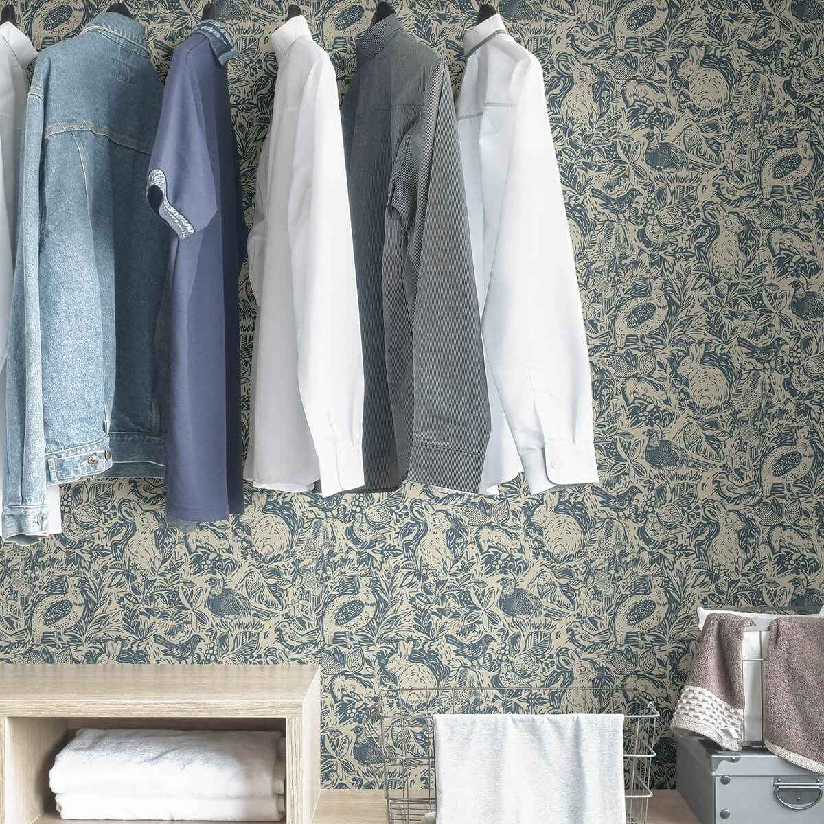 Blue Terrene Peel and Stick Wallpaper - York Wallcoverings - NUS3622 - York Wallcoverings Wallpaper
