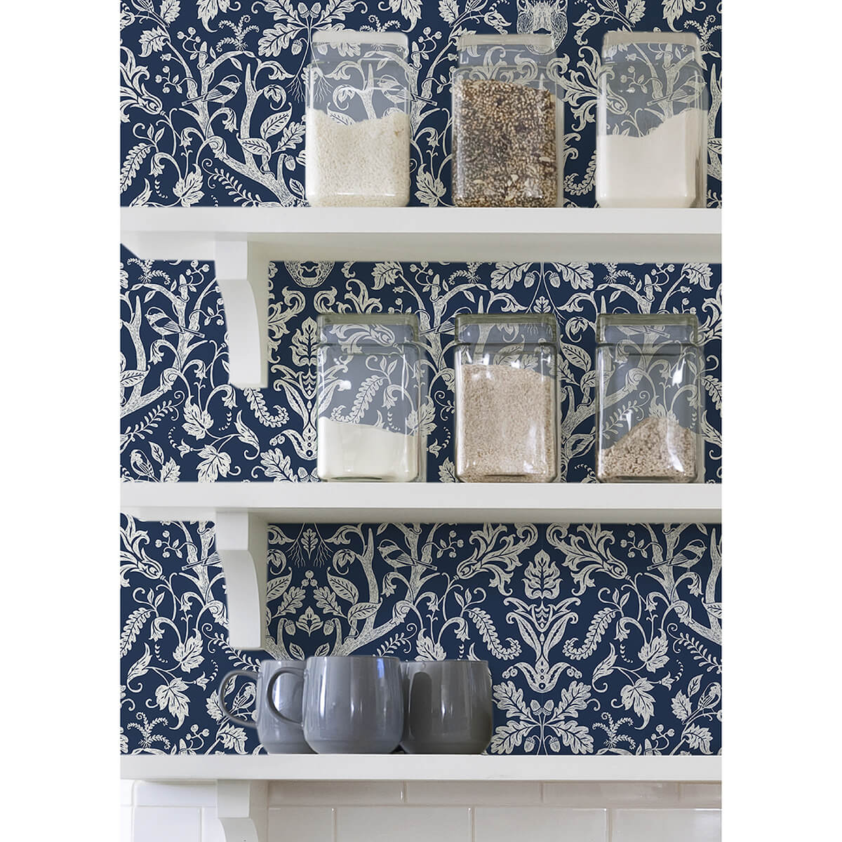 navy-escape-to-the-forest-peel-and-stick-wallpaper-york-wallcoverings-nus3680 - York Wallcoverings Wallpaper