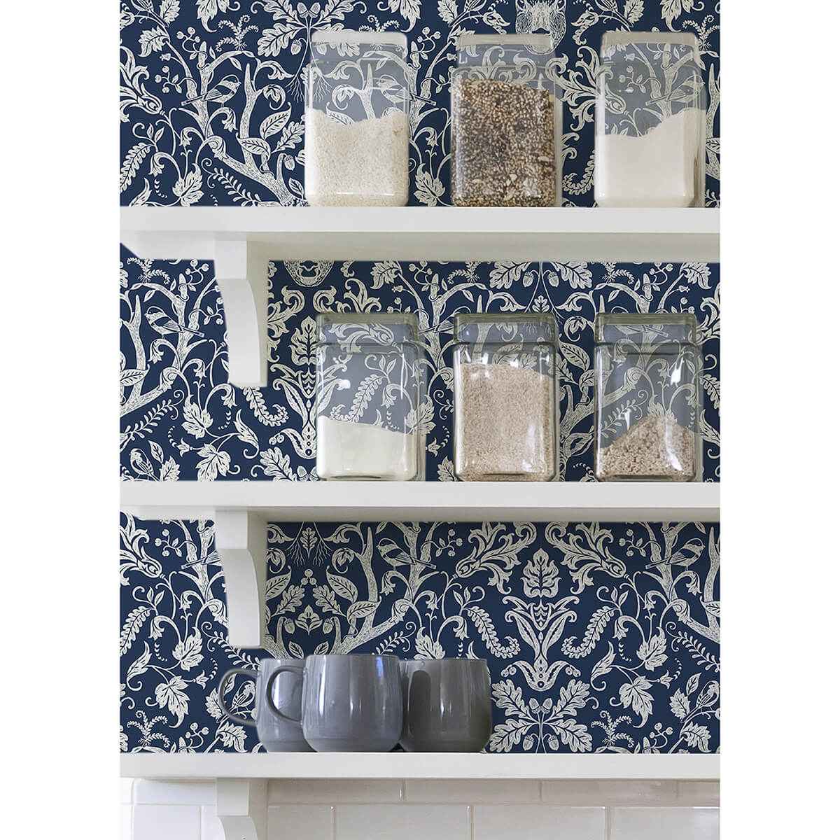 Navy Escape To the Forest Peel and Stick Wallpaper - York Wallcoverings - NUS3680 - York Wallcoverings Wallpaper
