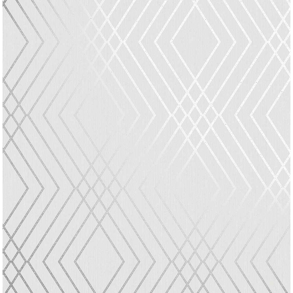 Shard Silver Trellis Wallpaper - York Wallcoverings - FD42603
