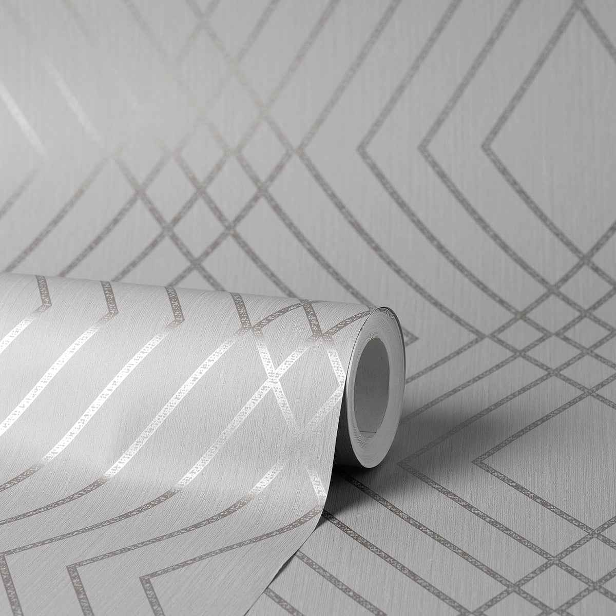Shard Silver Trellis Wallpaper - York Wallcoverings - FD42603 - York Wallcoverings Wallpaper