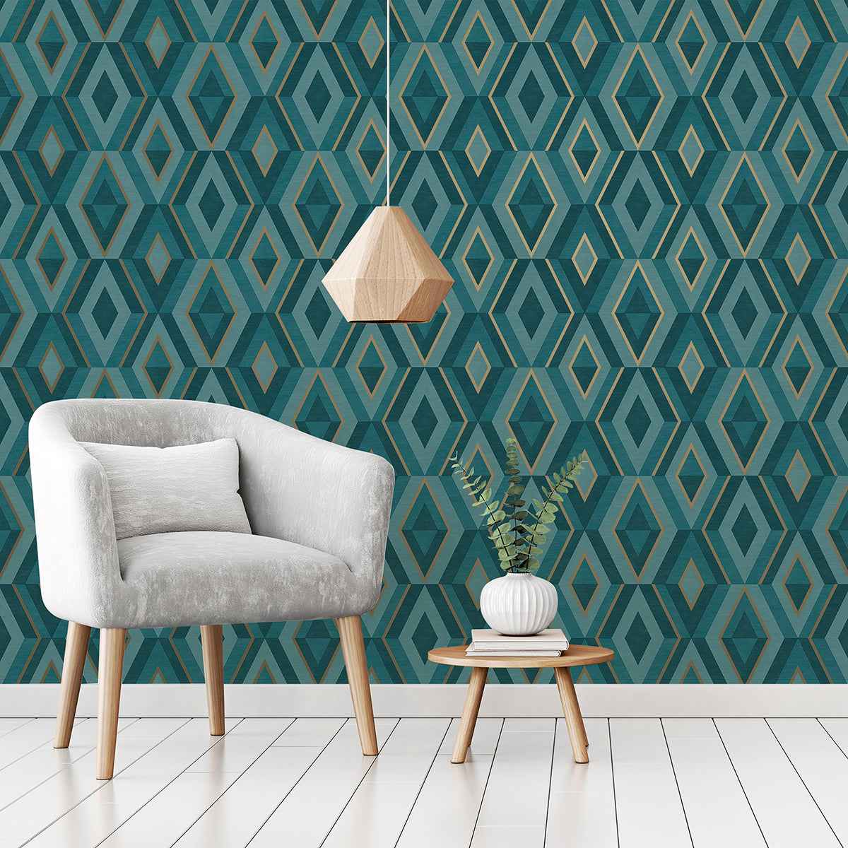 Shard Turquoise Geometric Wallpaper - York Wallcoverings - FD42609 - York Wallcoverings Wallpaper