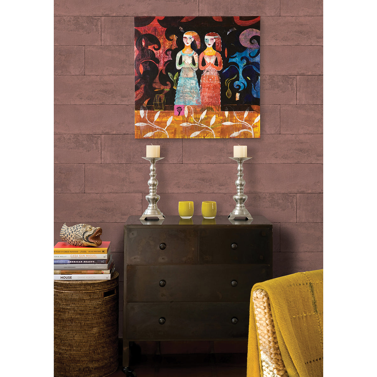 lanier-oxblood-stone-plank-wallpaper-york-wallcoverings-4015-426045 - York Wallcoverings Wallpaper