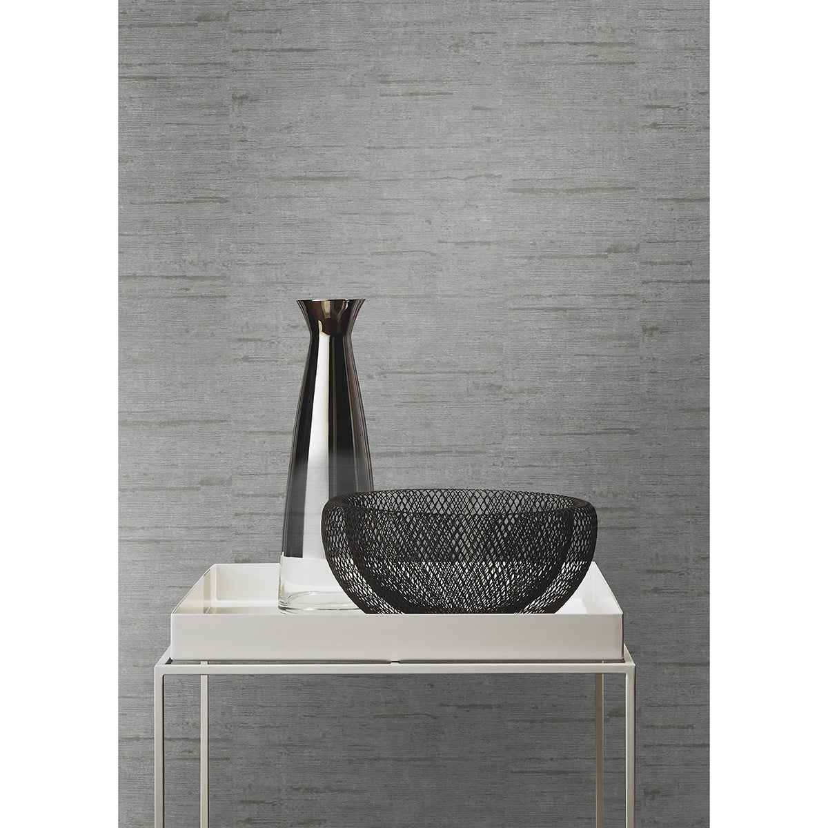 Maclure Silver Striated Texture Wallpaper - York Wallcoverings - 4015-426731 - York Wallcoverings Wallpaper