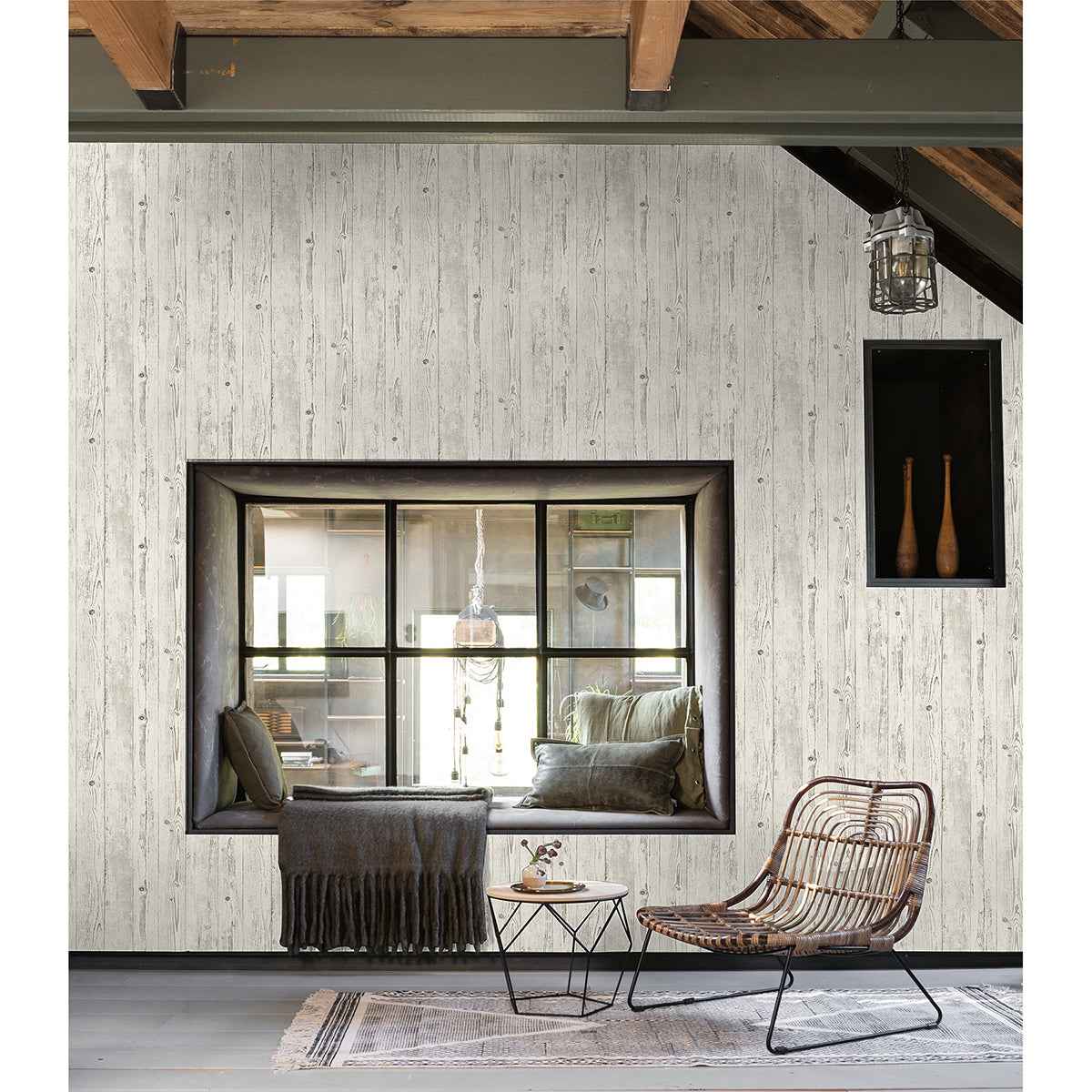 Albright White Weathered Oak Panels Wallpaper - York Wallcoverings - 4015-427301 - York Wallcoverings Wallpaper