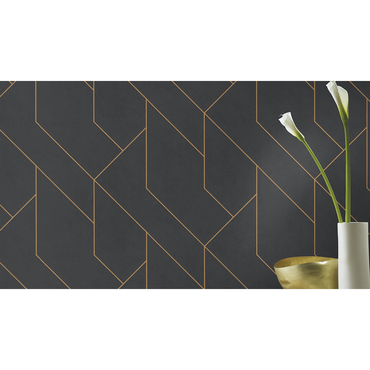 pollock-black-gilded-geometric-wallpaper-york-wallcoverings-4015-427431 - York Wallpaper Wallpaper