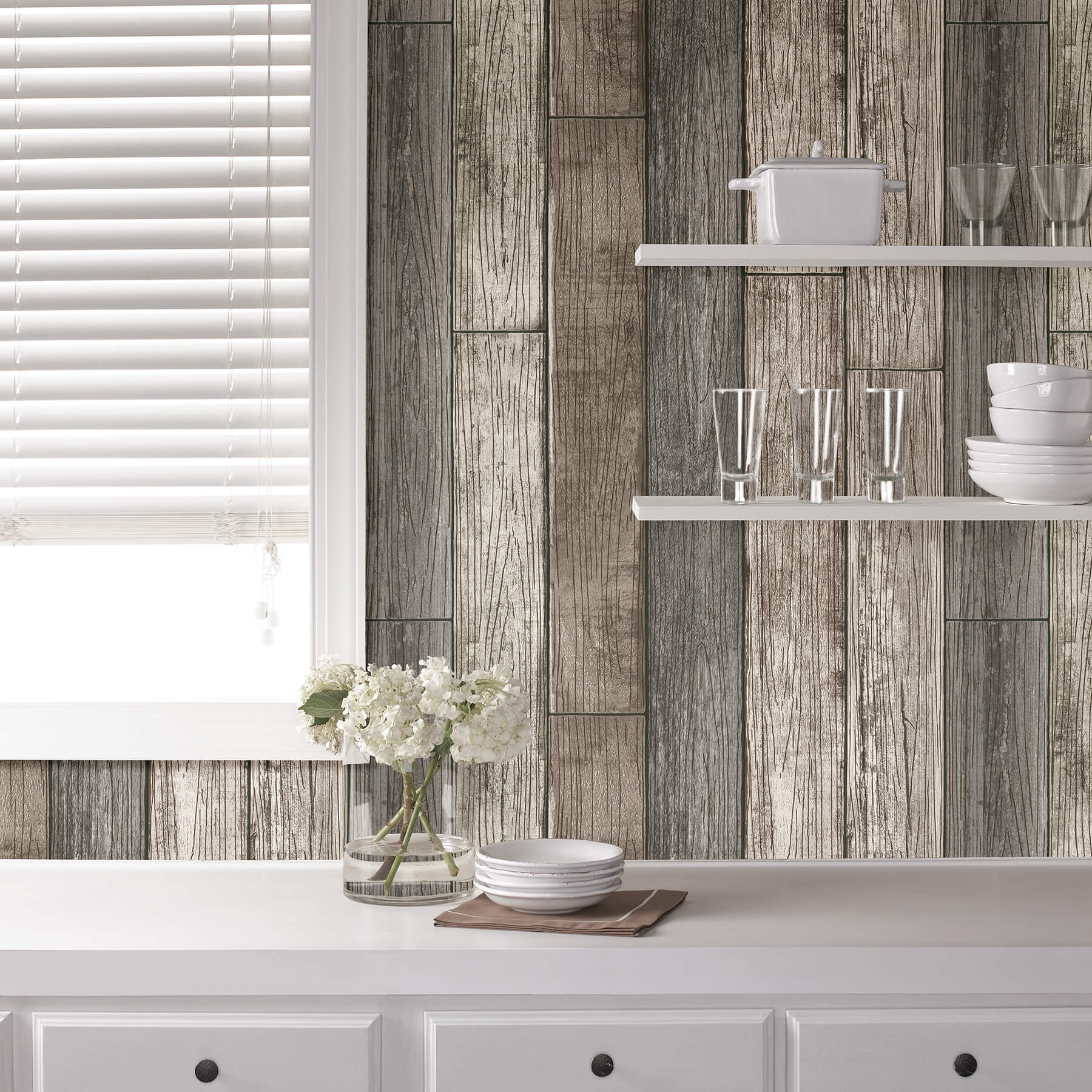 reclaimed-wood-plank-natural-peel-and-stick-wallpaper-york-wallcoverings-nu3130 - York Wallcoverings Wallpaper