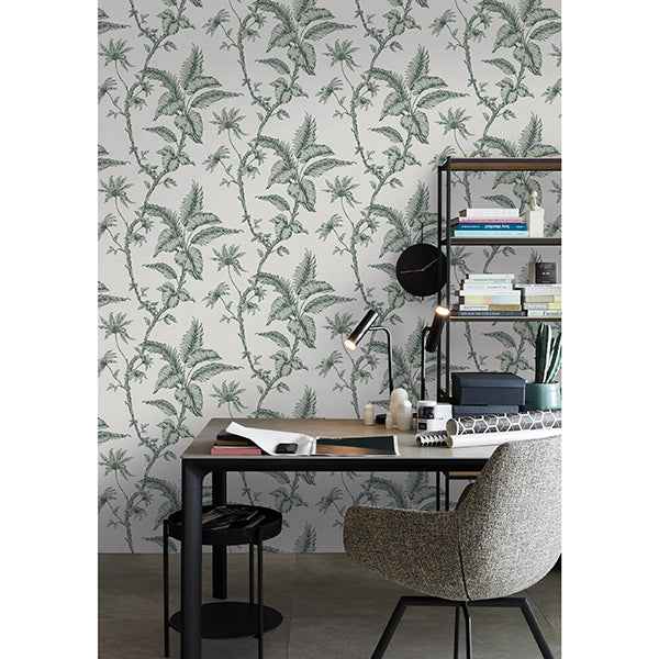 Cival Green Fern Trail Wallpaper - York Wallcoverings - MG31846 - York Wallcoverings Wallpaper