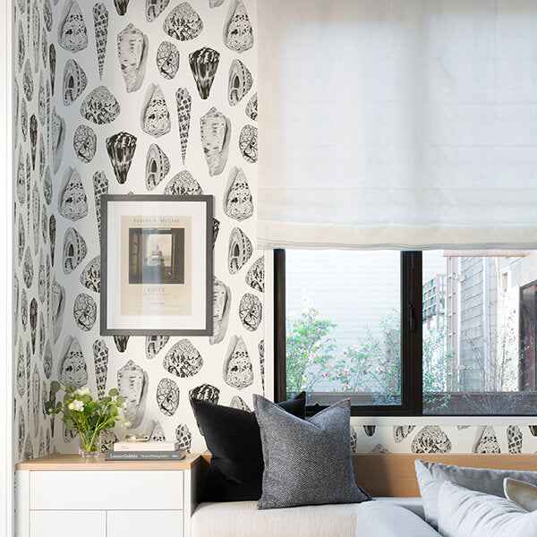 Graphite Coquina Scalamandre Self Adhesive Wallpaper - York Wallcoverings - SCS3882 - York Wallcoverings Wallpaper