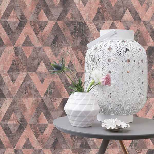 Shikhar Raspberry Geometric Wallpaper - York Wallcoverings - RH535532 - York Wallcoverings Wallpaper