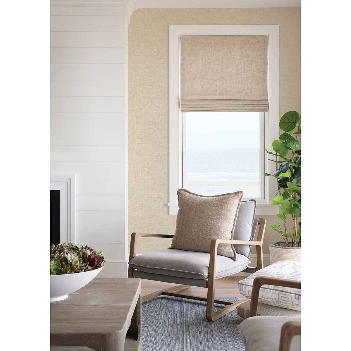 Hartman Neutral Faux Grasscloth Wallpaper - York Wallcoverings - 2767-01694 - York Wallcoverings Wallpaper