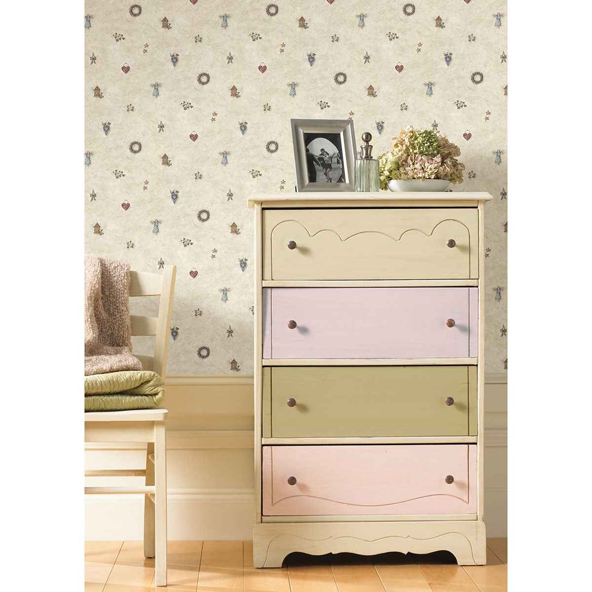 Apple Stone Country Toss Wallpaper - York Wallcoverings - CTR21712 - York Wallcoverings Wallpaper