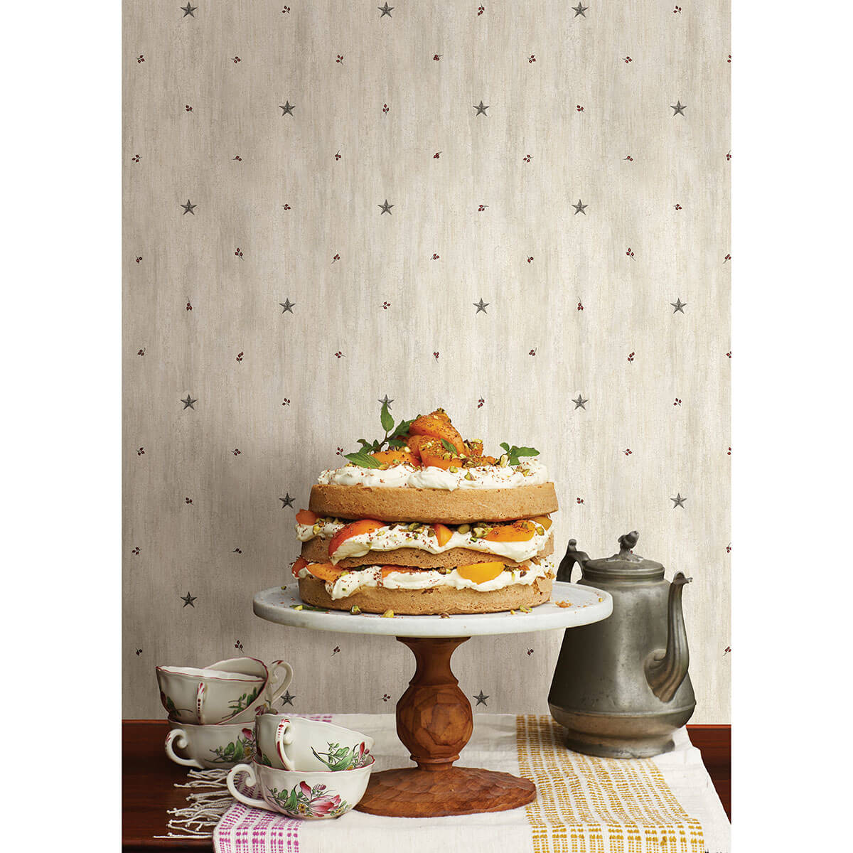 bryndle-grey-barnstar-sprigs-wallpaper-york-wallcoverings-ctr090611 - York Wallcoverings Papel pintado