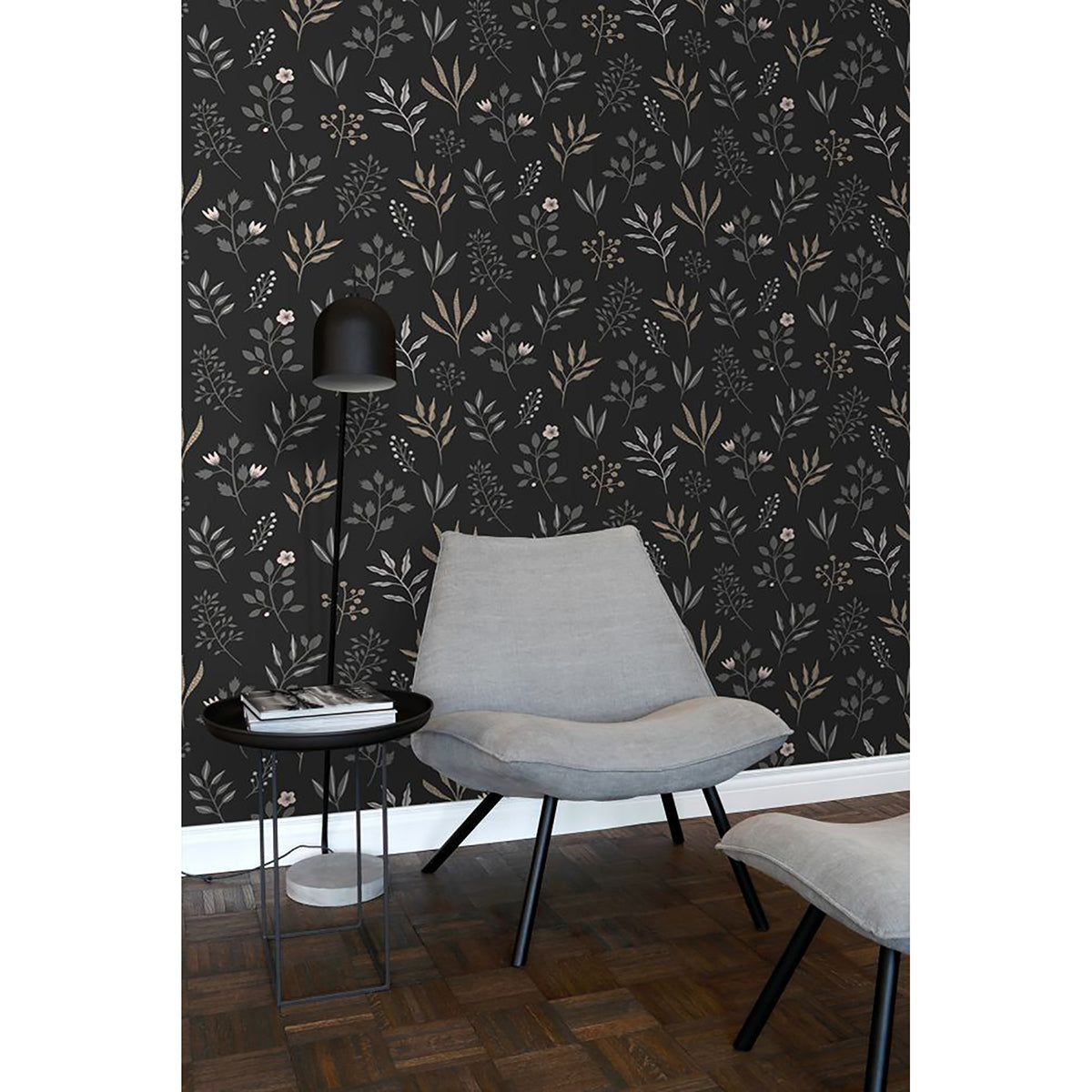cynara-charcoal-scandinavian-floral-wallpaper-york-wallcoverings-dd139083 - York Wallcoverings Papel pintado