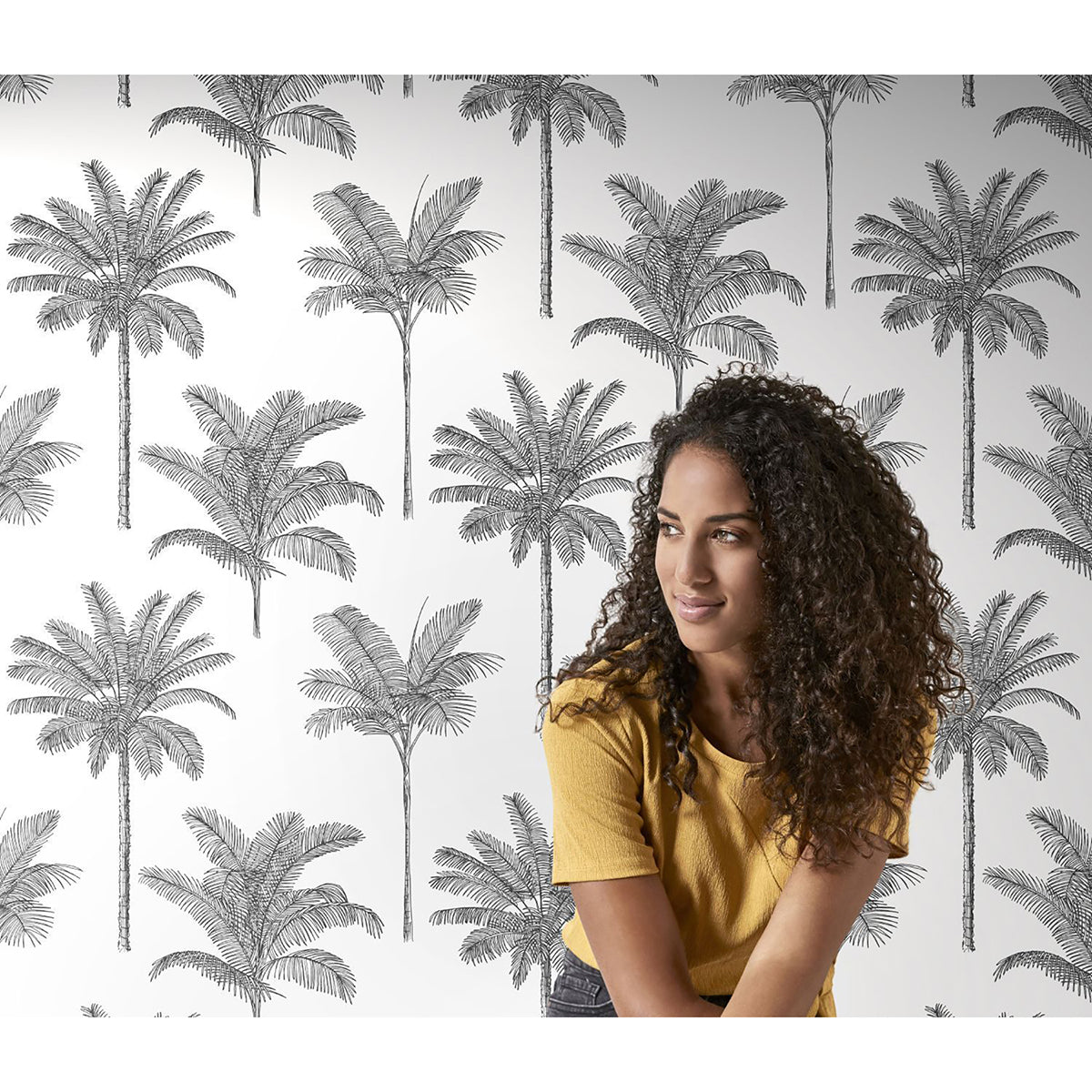taj-charcoal-palm-trees-wallpaper-york-wallcoverings-dd139162 - York Wallcoverings Papel pintado