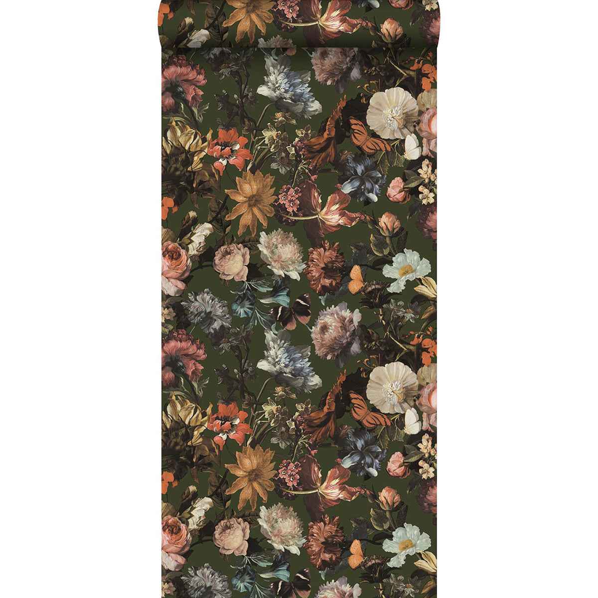 Zarinda Olive Flowers Wallpaper - York Wallcoverings - DD139170 - York Wallcoverings Wallpaper