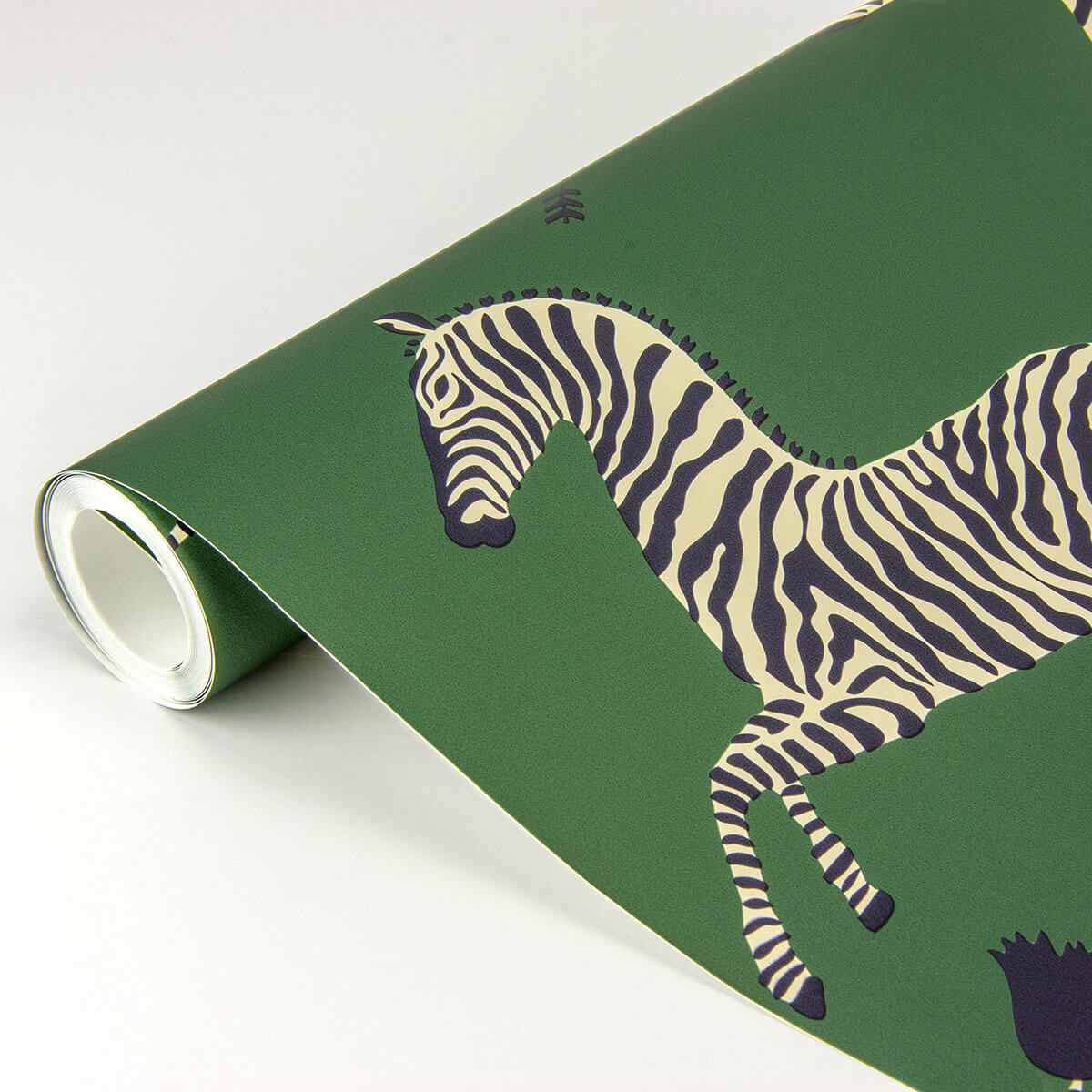 serengeti-green-zebra-safari-scalamandre-self-adhesive-wallpaper-york-wallcoverings-scs3871 - York Wallcoverings Wallpaper