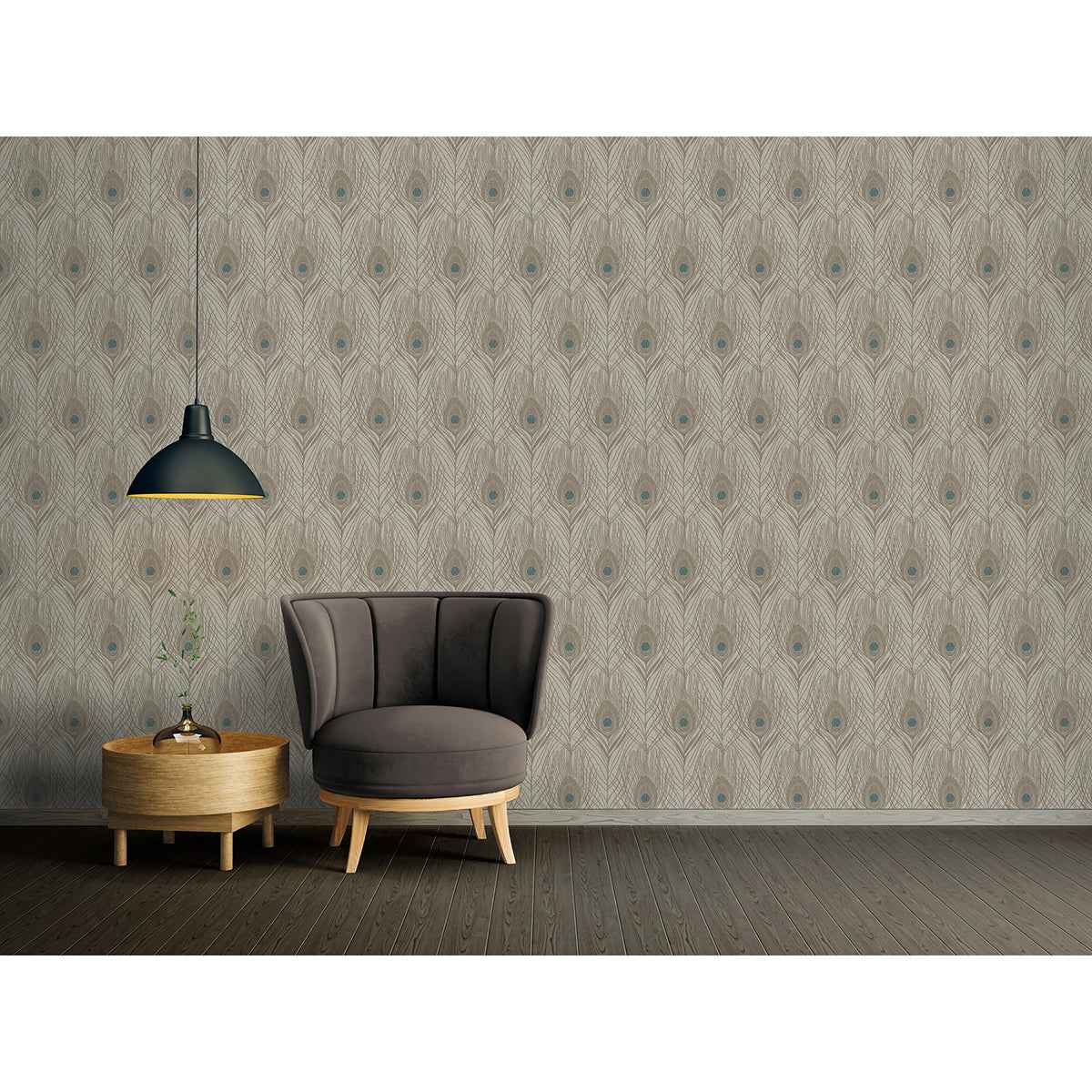 Prosperity Bronze Feather Wallpaper - York Wallcoverings - AS369716 - York Wallcoverings Wallpaper