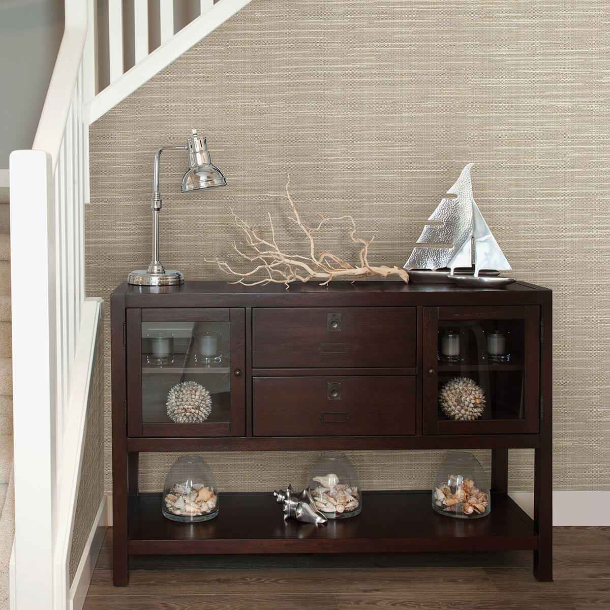 Bay Ridge Light Brown Faux Grasscloth Wallpaper - York Wallcoverings - 2945-8015 - York Wallcoverings Wallpaper