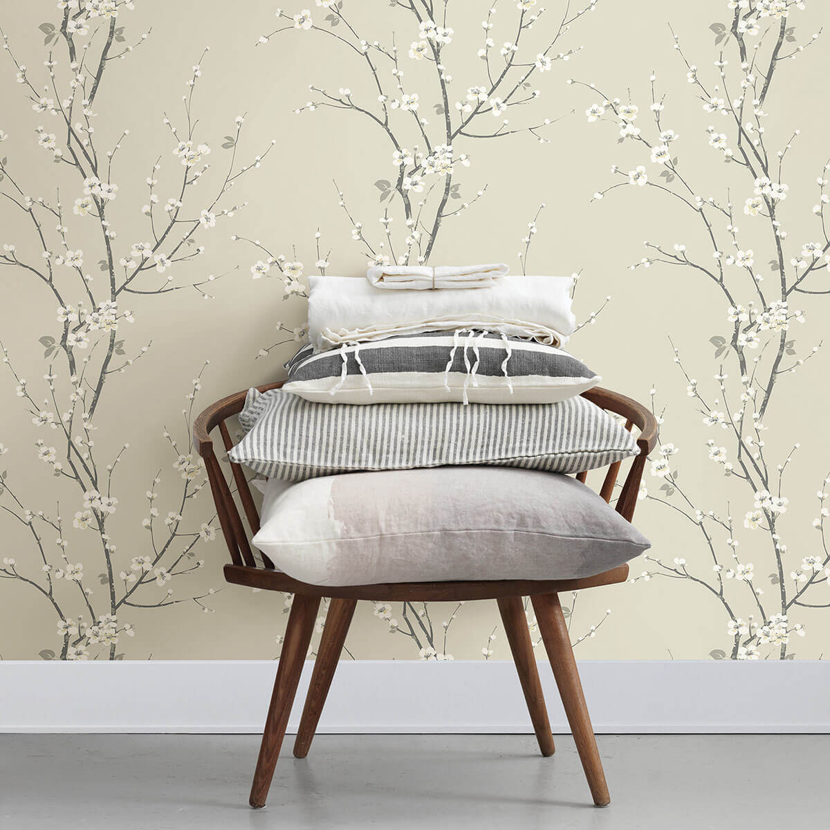 monterey-ivory-floral-branch-wallpaper-york-wallcoverings-2927-81805 - York Wallcoverings Wallpaper