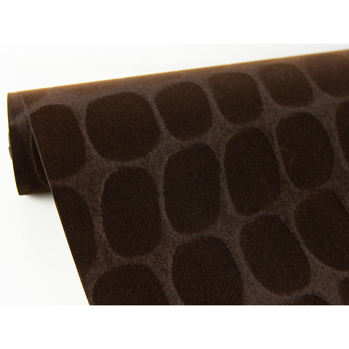 Hyde Mahogany Graphic Croc Flock Wallpaper - York Wallcovering