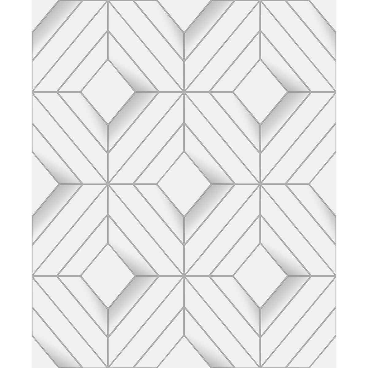 Filmore White Diamond Panes Wallpaper - York Wallcoverings - 4020-61400