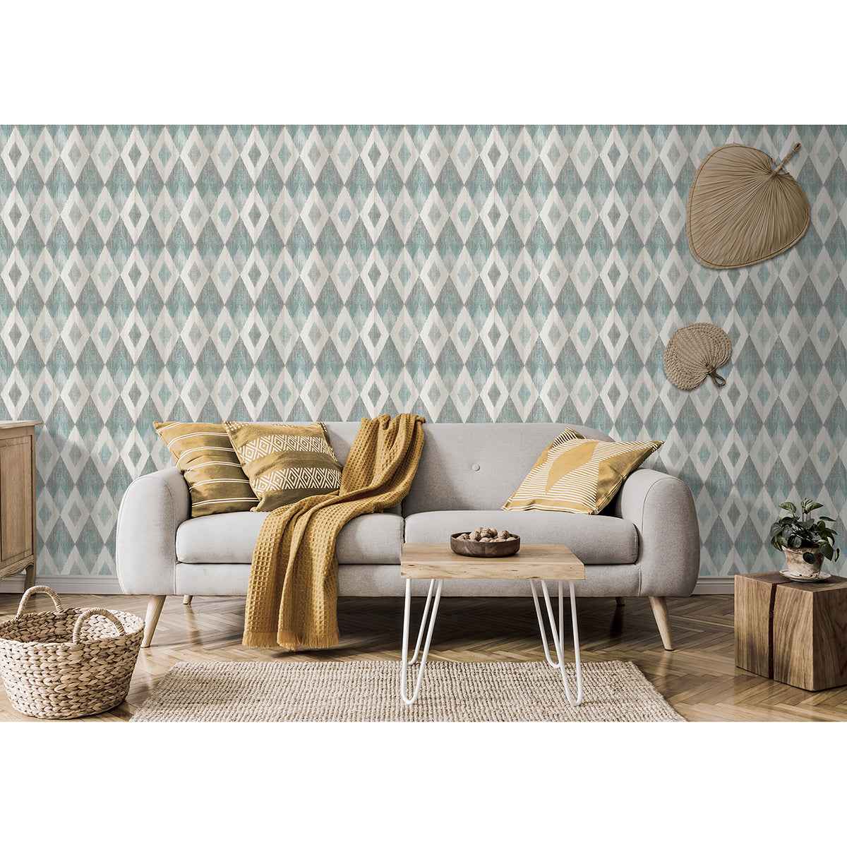 Ace Teal Diamond Wallpaper - York Wallcoverings - 4020-96101 - York Wallcoverings Wallpaper