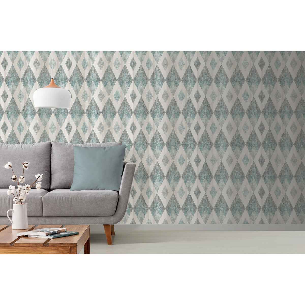 Ace Teal Diamond Wallpaper - York Wallcoverings - 4020-96101 - York Wallcoverings Wallpaper