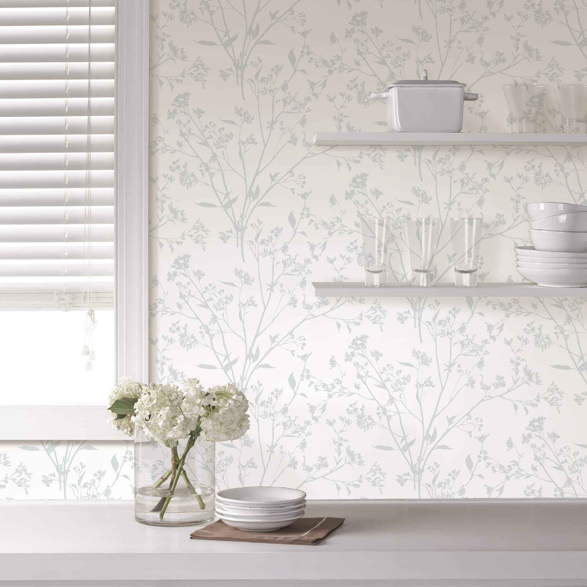 Southport Light Grey Delicate Branches Wallpaper - York Wallcoverings - 2927-80708 - York Wallcoverings Wallpaper