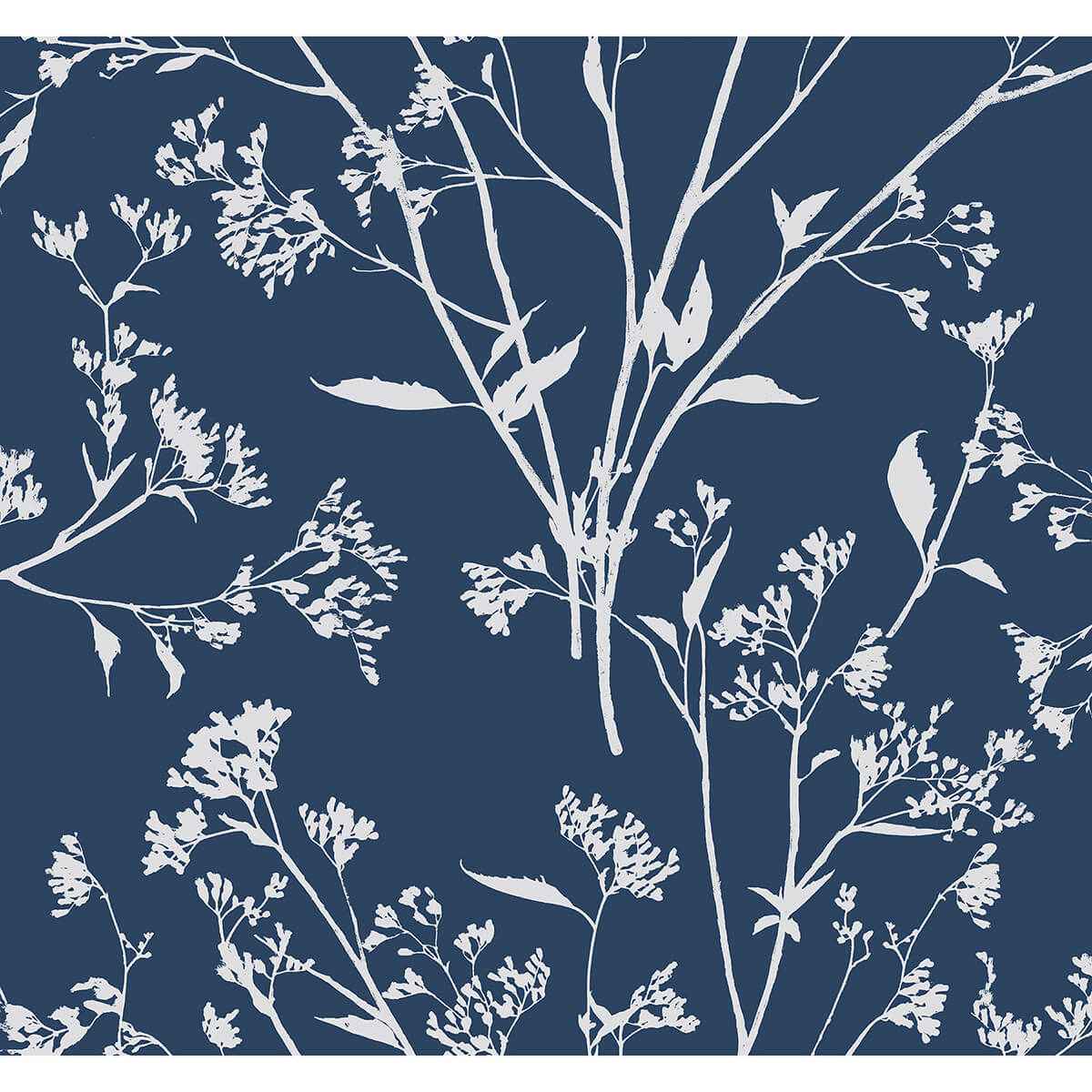 Southport Navy Delicate Branches Wallpaper - York Wallcoverings - 2927-80712 - York Wallcoverings Wallpaper