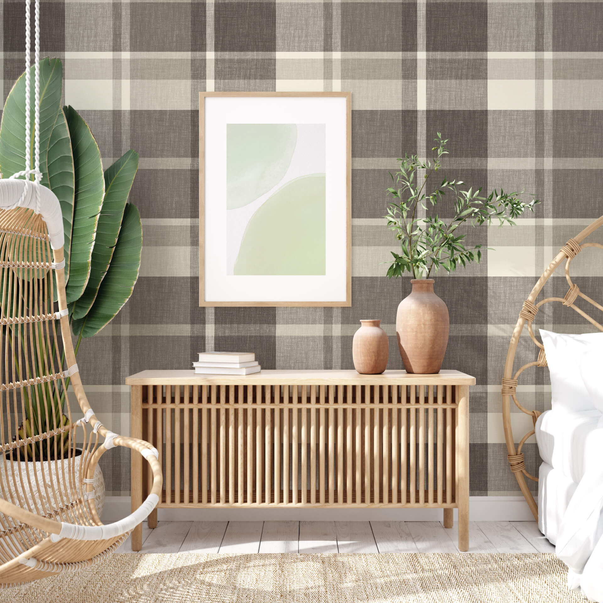 madaket-charcoal-plaid-wallpaper-york-wallcoverings-2927-81100 - York Wallcoverings Wallpaper