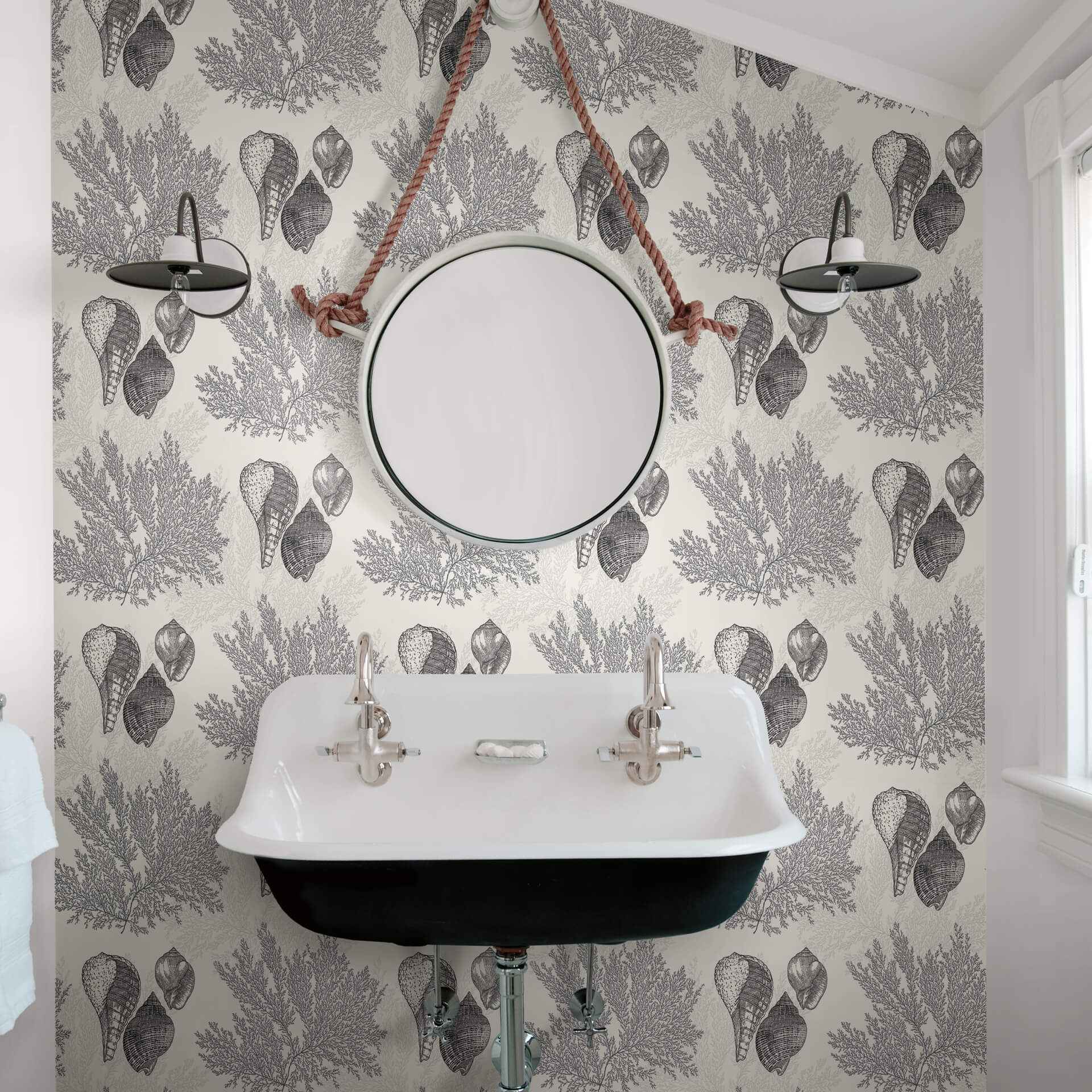 Nauset Black Seashell Shores Wallpaper - York Wallcoverings - 2927-81200 - York Wallcoverings Wallpaper