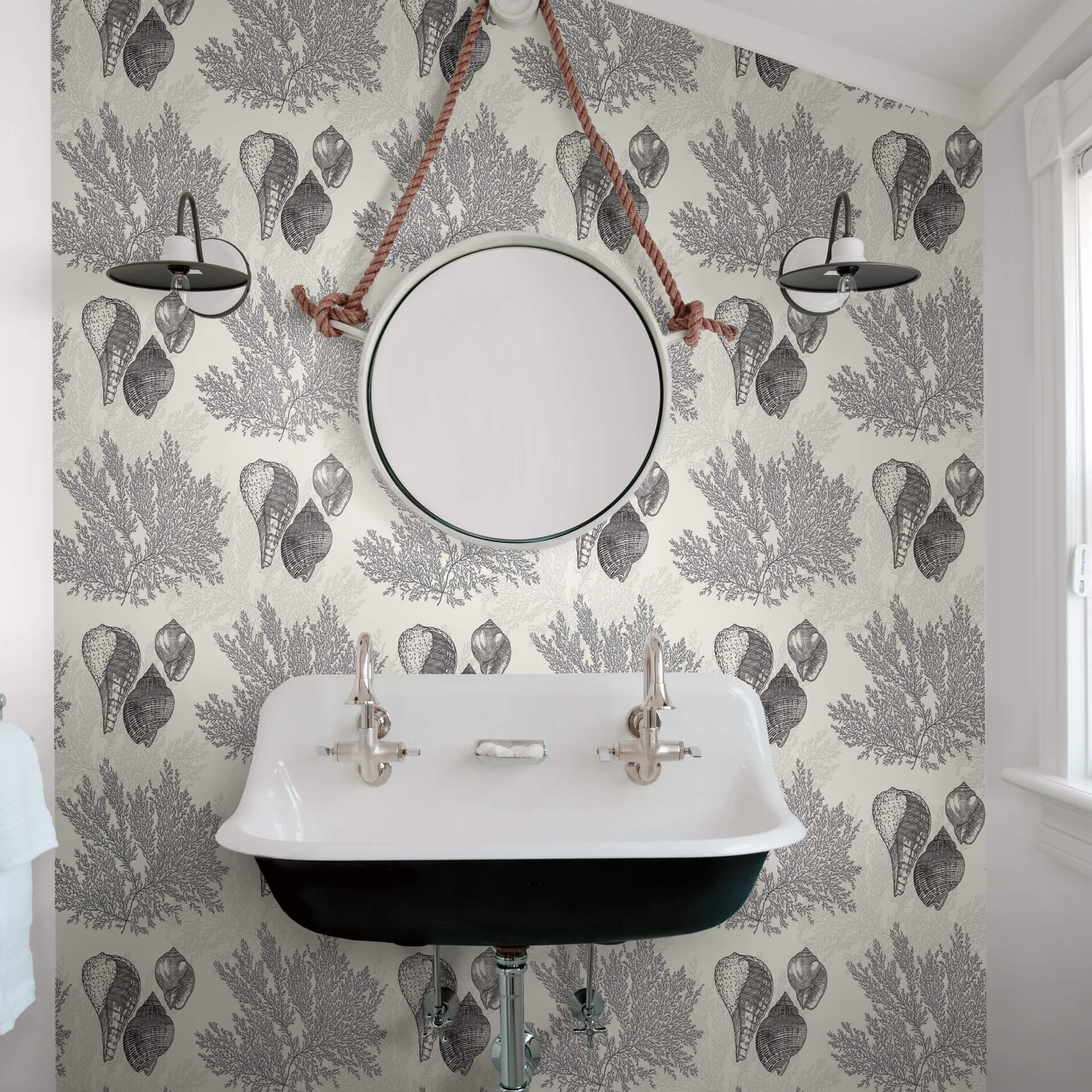 nauset-black-seashell-shores-wallpaper-york-wallcoverings-2927-81200 - York Wallcoverings Wallpaper