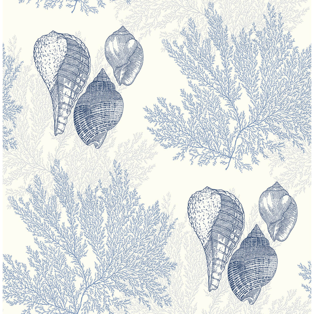 nauset-blue-seashell-shores-wallpaper-york-wallcoverings-2927-81202 - York Wallcoverings Wallpaper