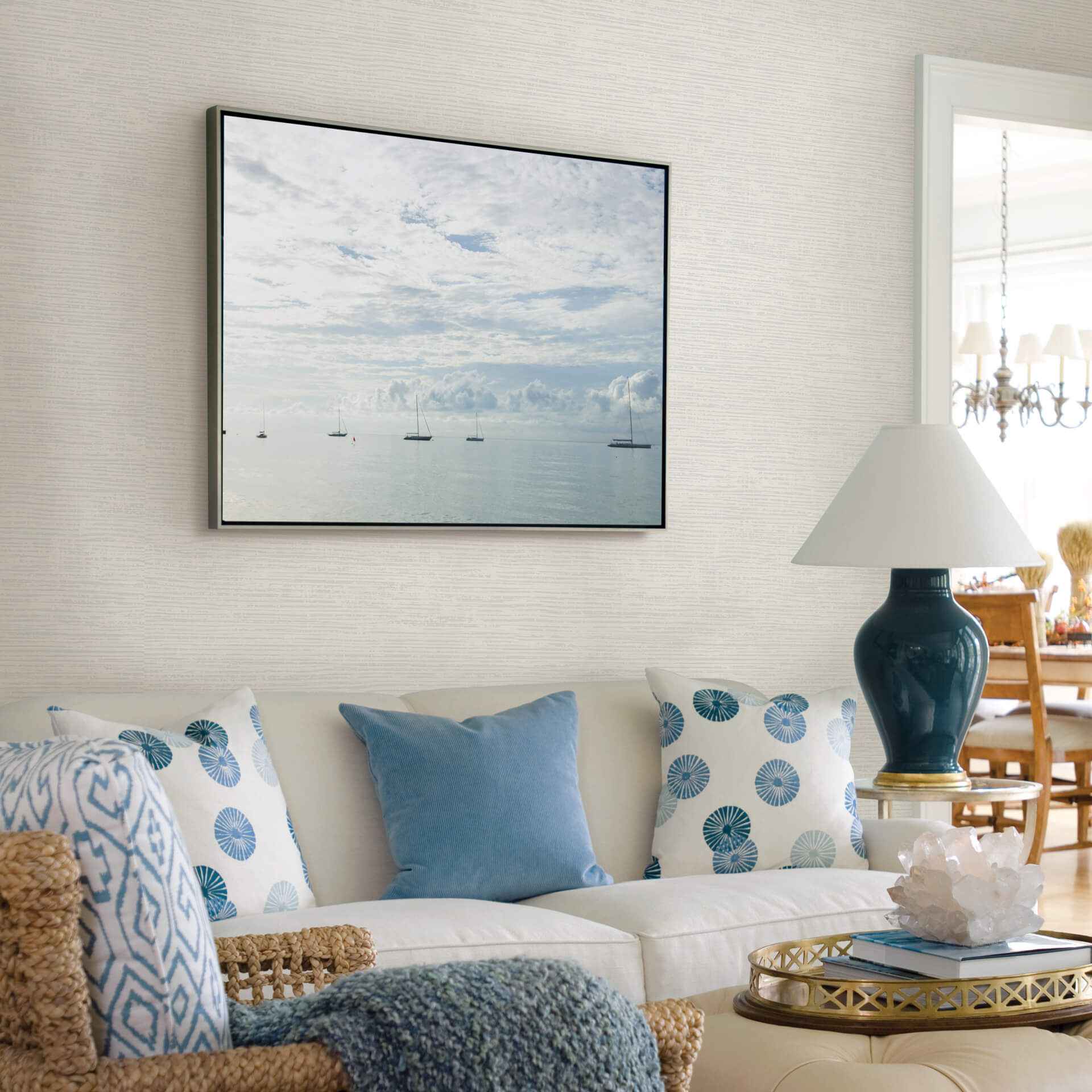 Tiverton Dove Faux Grasscloth Wallpaper - York Wallcoverings - 2927-81700 - York Wallcoverings Wallpaper