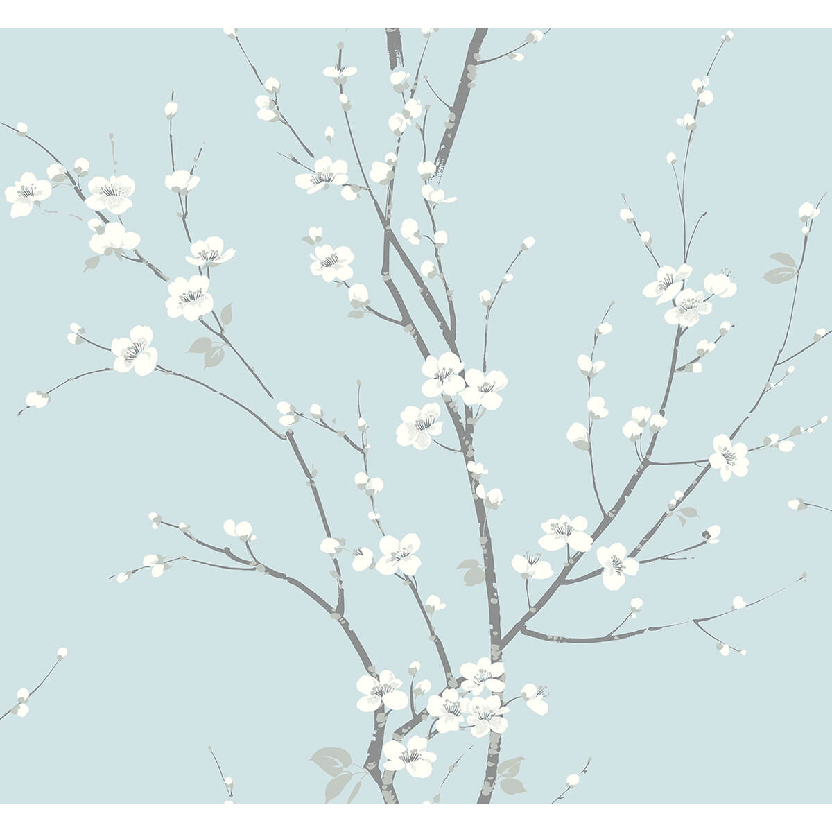 monterey-sky-blue-floral-branch-wallpaper-york-wallcoverings-2927-81802 - York Wallcoverings Wallpaper