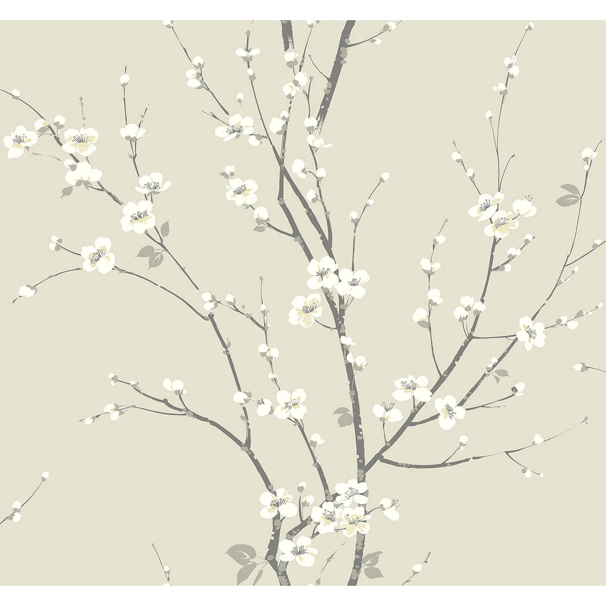 monterey-ivory-floral-branch-wallpaper-york-wallcoverings-2927-81805 - York Wallcoverings Wallpaper