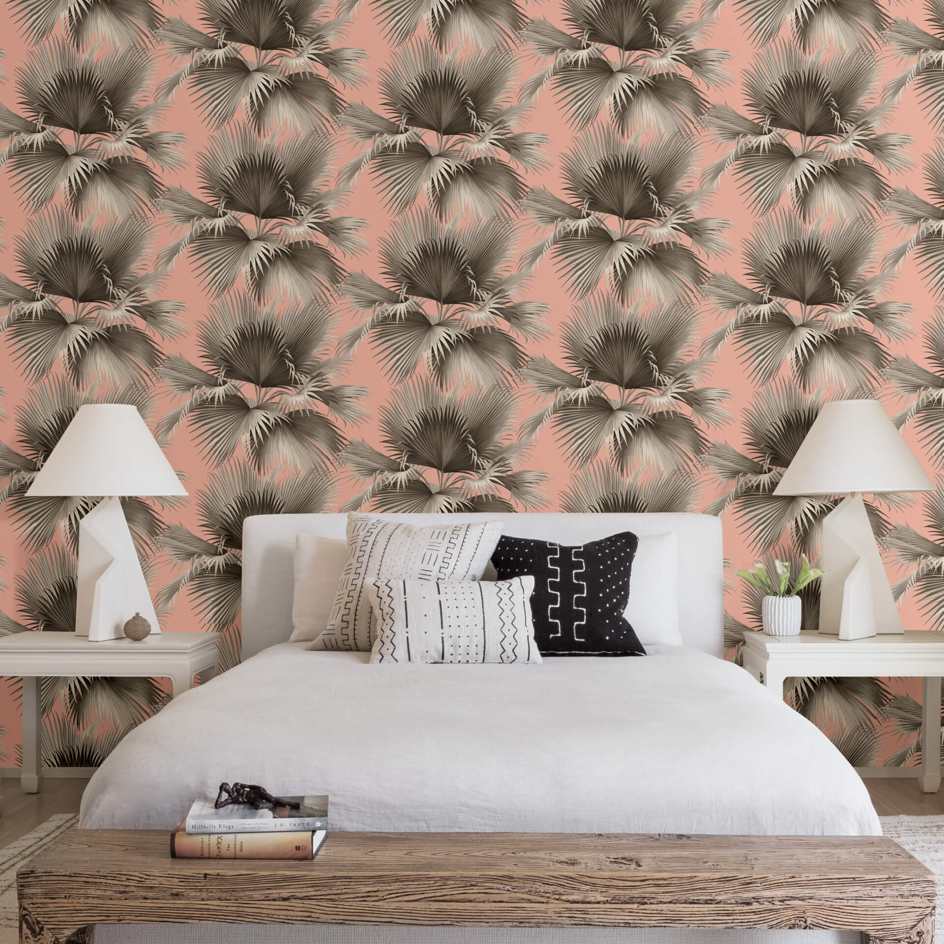summer-palm-blush-tropical-wallpaper-york-wallcoverings-2927-81901 - York Wallcoverings Wallpaper