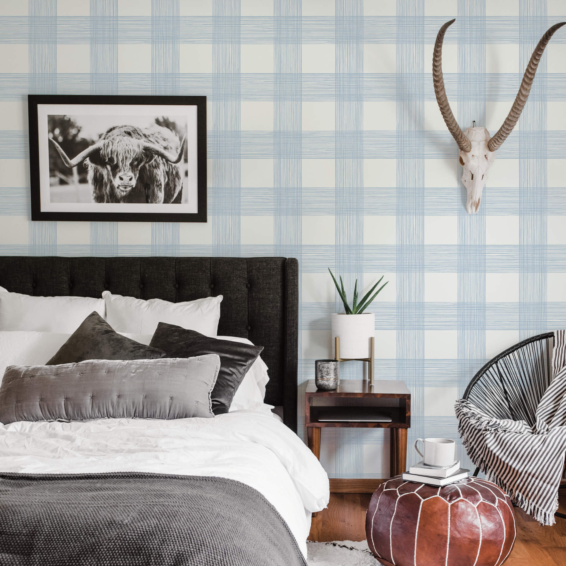 scarborough-light-blue-striated-plaid-wallpaper-york-wallcoverings-2927-80912 - York Wallcoverings Wallpaper