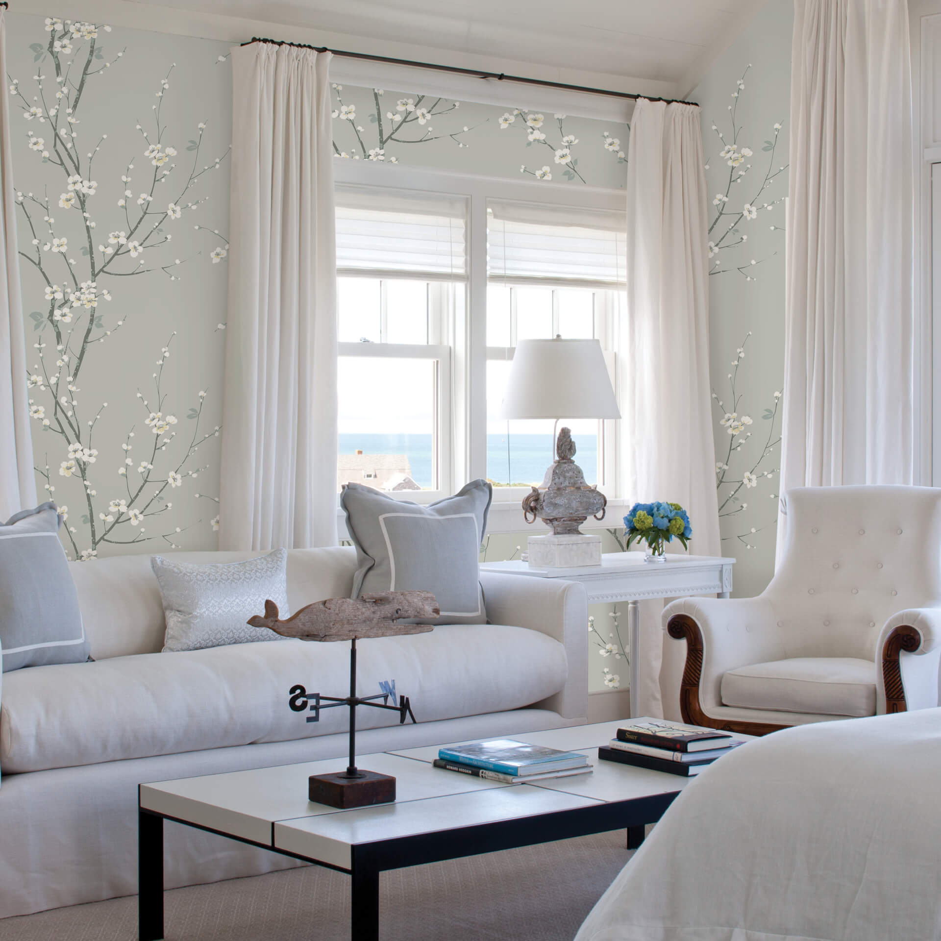 monterey-silver-mist-floral-branch-wallpaper-york-wallcoverings-2927-81808 - York Wallcoverings Wallpaper