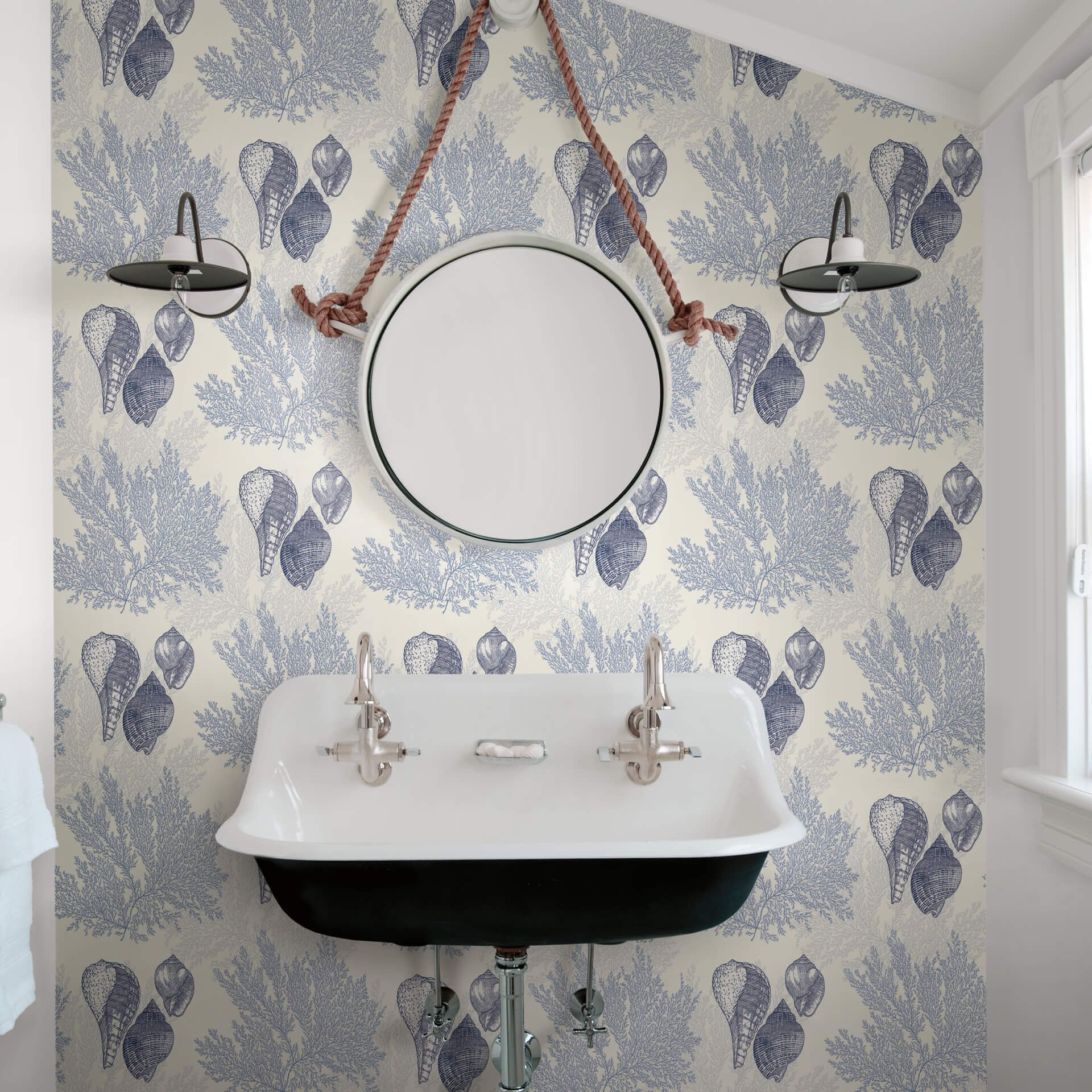 nauset-blue-seashell-shores-wallpaper-york-wallcoverings-2927-81202 - York Wallcoverings Wallpaper