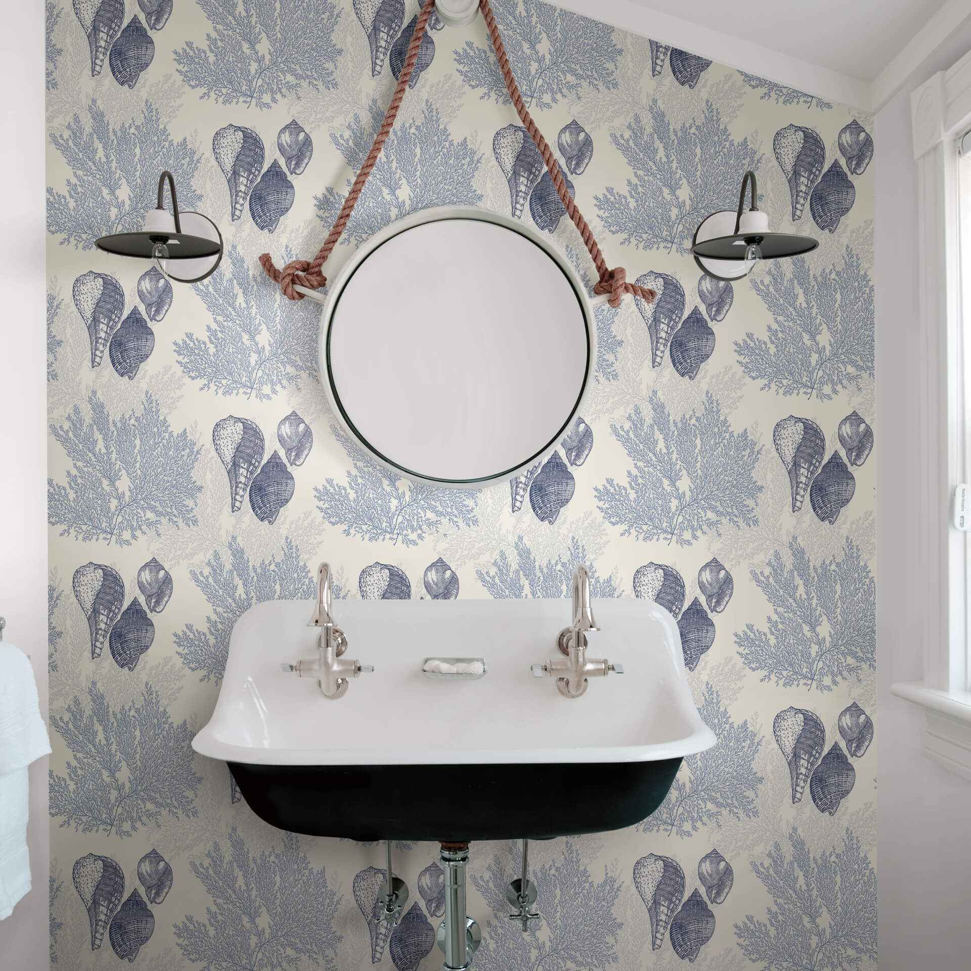 Nauset Blue Seashell Shores Wallpaper - York Wallcoverings - 2927-81202 - York Wallcoverings Wallpaper