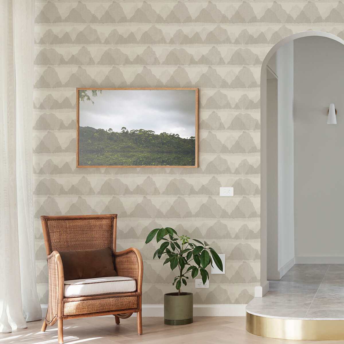 taupe-mountain-peak-string-peel-and-stick-wallpaper-york-wallcoverings-nus3950 - York Wallcoverings Wallpaper