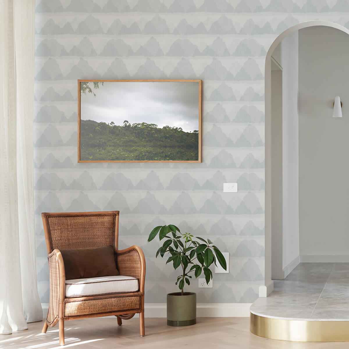 Blue Mountain Peak String Peel and Stick Wallpaper - York Wallcoverings - NUS3952 - York Wallcoverings Wallpaper