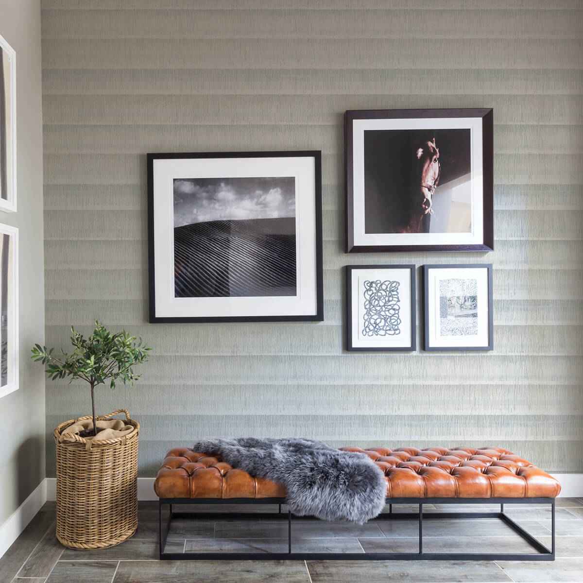Grey Dhurrie String Peel and Stick Wallpaper - York Wallcoverings - NUS3953 - York Wallcoverings Wallpaper
