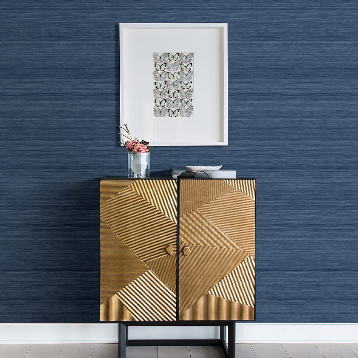 indigo-crossweave-string-peel-and-stick-wallpaper-york-wallcoverings-nus3959 - York Wallcoverings Wallpaper