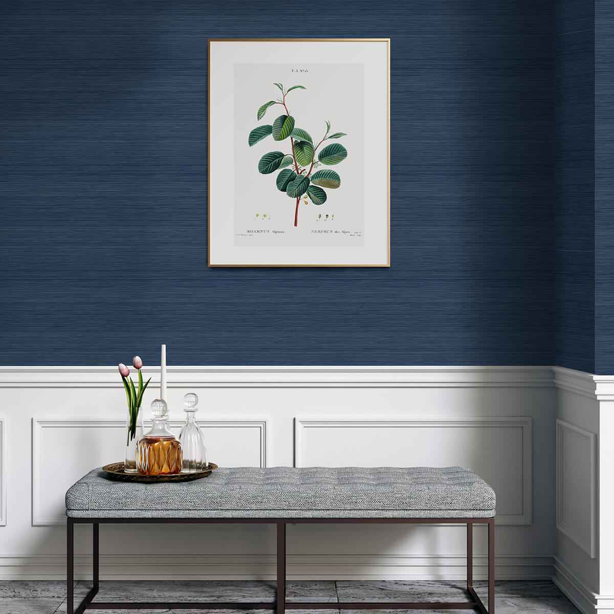 Indigo Crossweave String Peel and Stick Wallpaper - York Wallcoverings - NUS3959 - York Wallcoverings Wallpaper