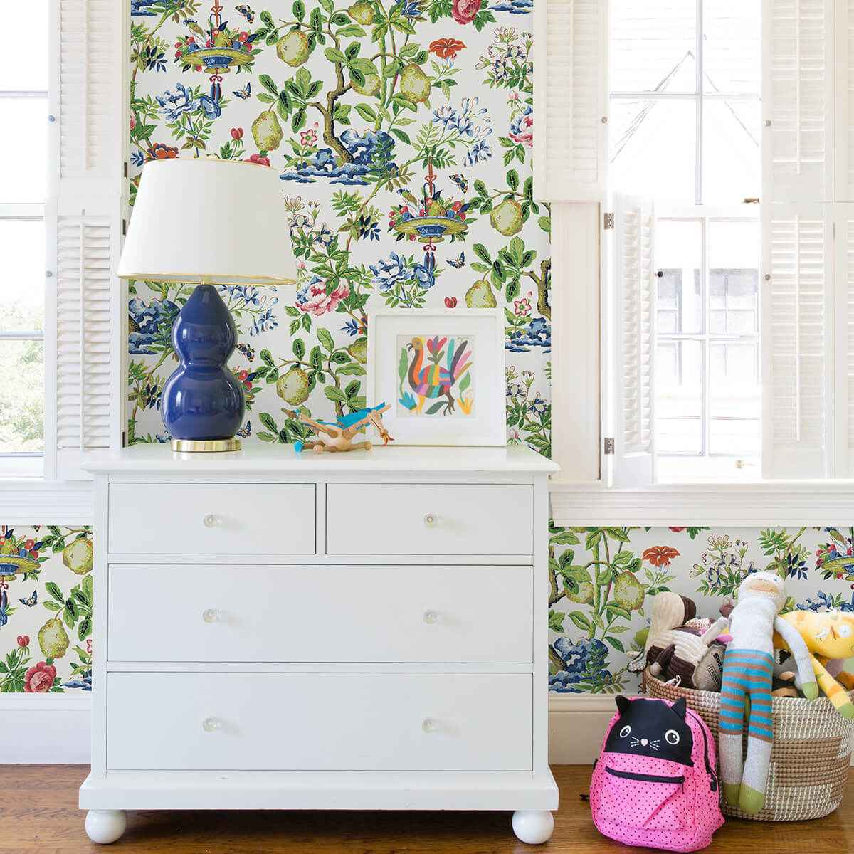 Bloom Shantung Garden Scalamandre Self Adhesive Wallpaper - York Wallcoverings - SCS3840 - York Wallcoverings Wallpaper